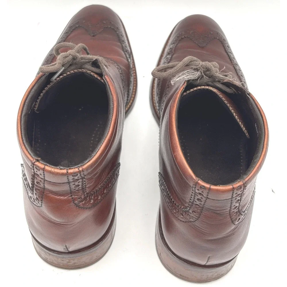 Cole Haan Mens Brown Leather Wingtip Brogue Chukka Boots C11053 Size 8.5 M